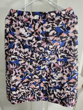 J. Crew Hibiscus Floral Print Skirt Midi A-Line Knee Length Size 10
